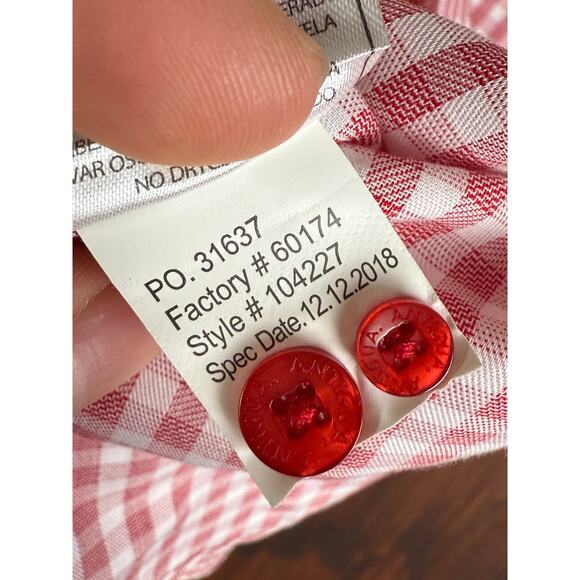 Texas Tech Red Raiders Antigua Button Down Dress Shirt Plaid Red White Men Large - Picture 6 of 7